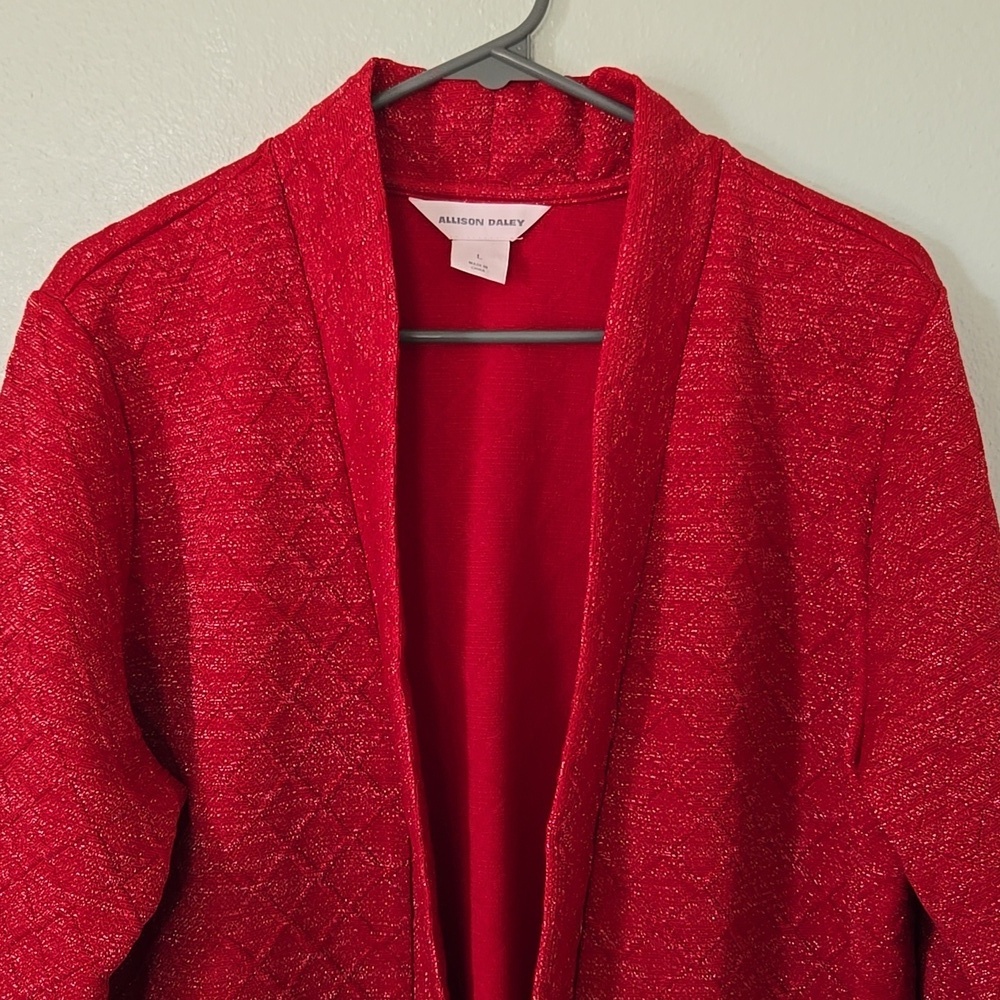 Allison Daley | Red Sparkle Cardigan Size Large